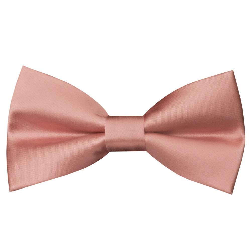 Ties R Us Boys Pink Pre Tied Dusty Rose Satin Silk Bow Tie Age 8-11