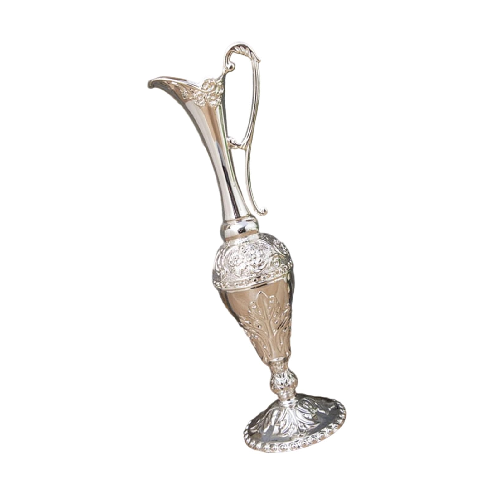 European Geometric Embossed Skinny Neck Metal Vases Vintage Flower Arrangements Pots for Homes Decors and Display Geometric Embossed Vases