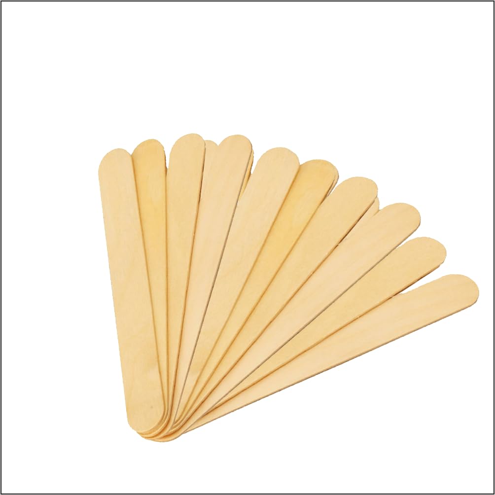 Waxing Wooden Spatula - Large (100 Pack) - Premium Wood Wax Applicator Sticks for Hair Removal, Smooth & Precise Application, Ideal for Salon & Home Use, Durable & Disposable Design.