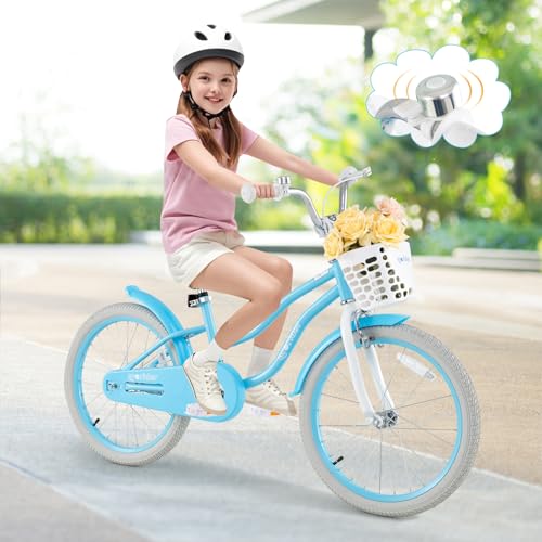 Image of BABY JOY Kids Bike, 12 14 16 18 20 Inch Boys Girls Bike w /Removable Basket | Kids Bicycle with Adjustable Seat & Handlebar, Handbrake & Coaster Brake, Training Wheels or Kickstand (Multi-Color Choices)