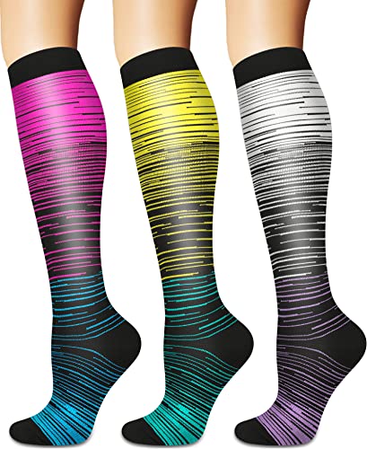 Image of Sooverki Compression Socks for Women and Men Circulation (3 /4 Pairs) is Best Support for Running Athletic Cycling Hiking