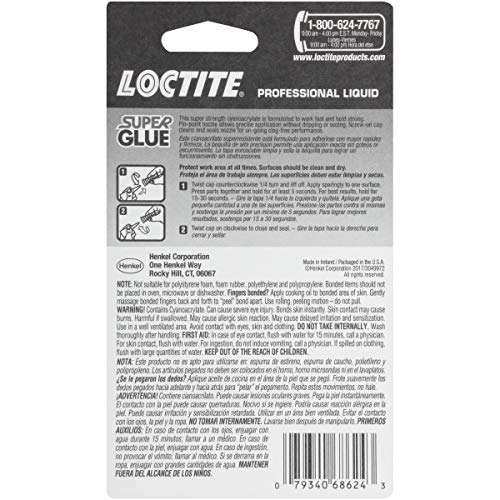 Loctite Super Glue Liquid Professional, 0.7 Oz, 4, Bottle #TOP5