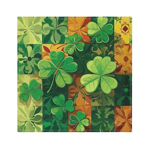 Servilletas de Tela YETTASBIN St. Patrick's Day Clover Set x4 miniatura 5