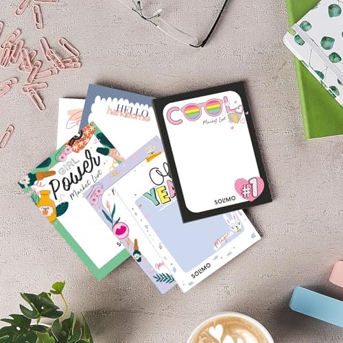 Image of Amazon Brand - Solimo To Do List Notepads, 4 inch X 5.25 inch Tear Off Block Planner For Office, Home, Work Stationery Supplies, Set Of 6, 50 Pages