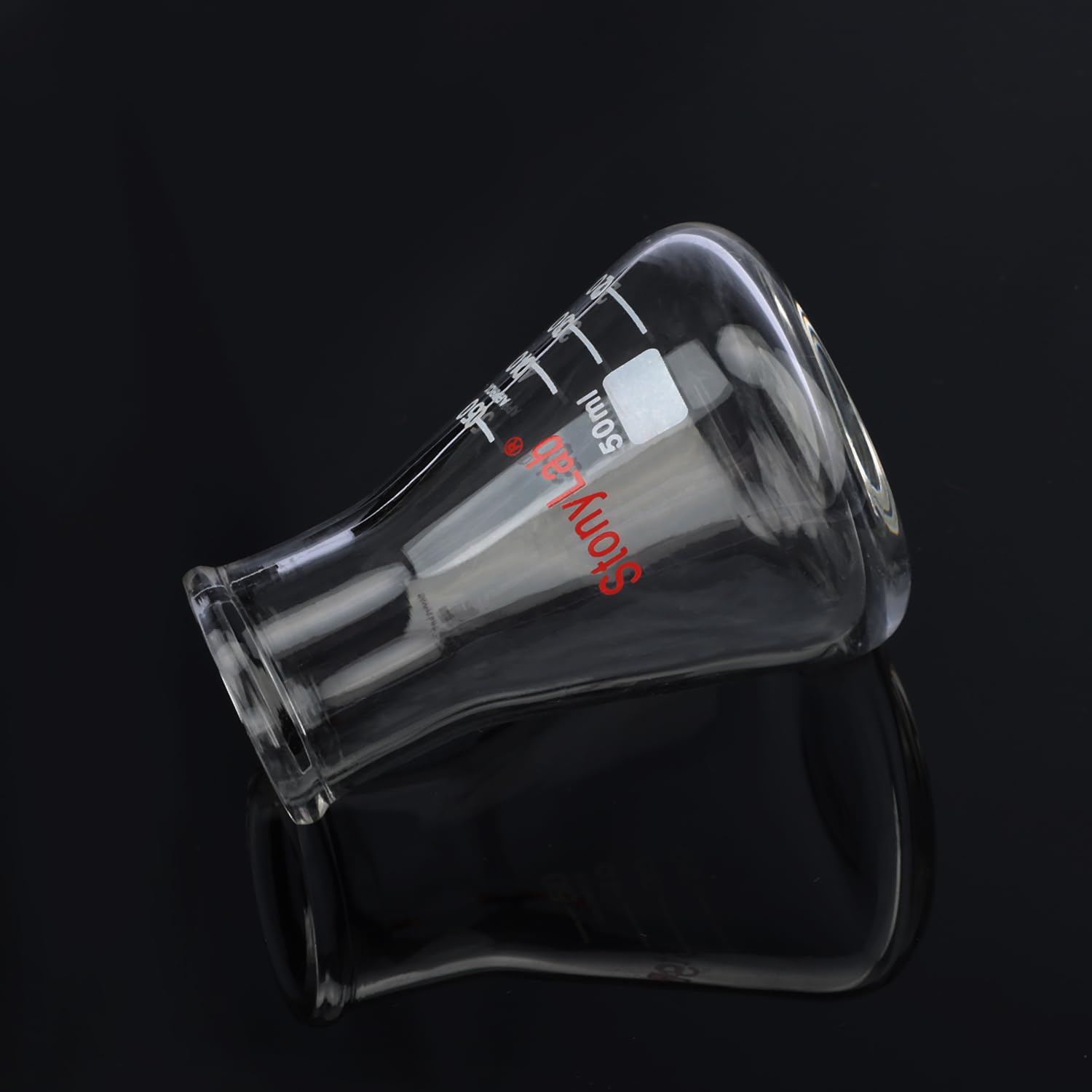 Erlenmeyer Matraces, Paquete de 2 50 ml Boca Estrecha Vidrio de Borosilicato Laboratorio
