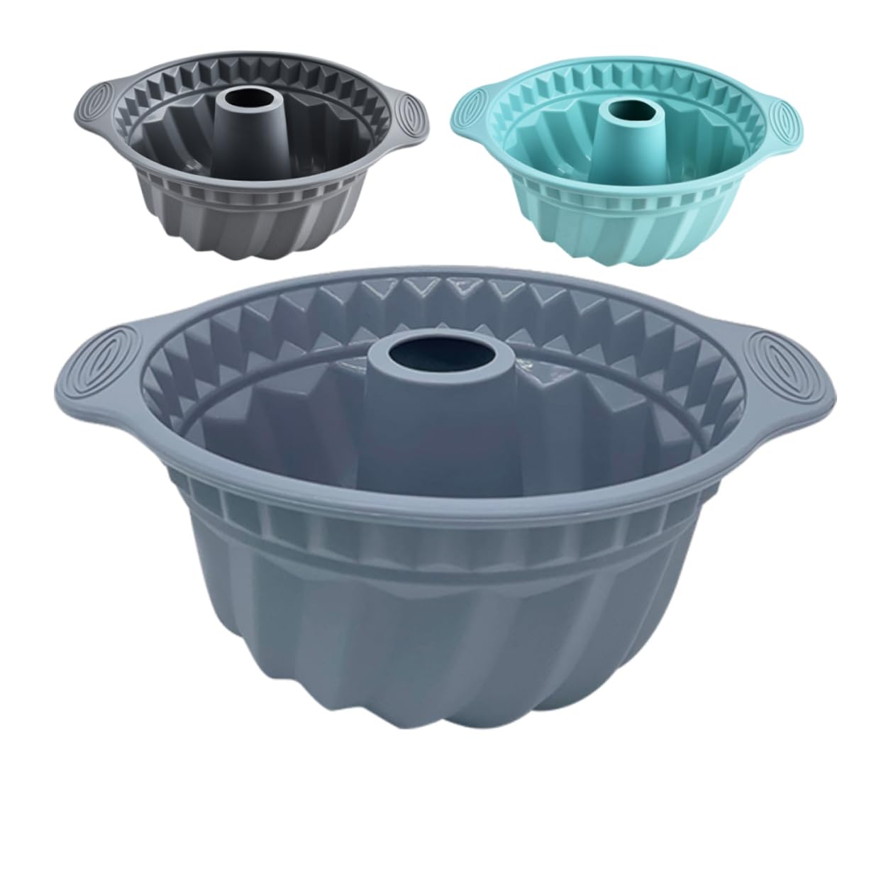 3piezas Molde De Pastel De Antiadherente De Molds Redondos para Mousse y Chiffon Diseño Asas para Hornear Limpieza y Almacenamiento