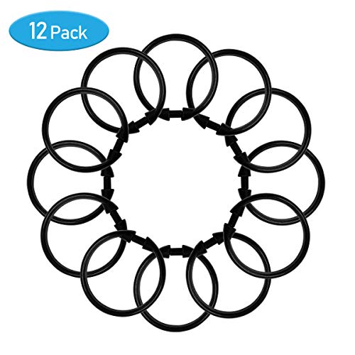 Qulable 12 Packs Circular Shower Curtain Rings, Plastic Curtain O Rings Hooks for Bathroom, Glide Easily on Bathroom Shower Rod - Thumbnail 4