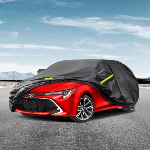 Image of Kaugung 7 Layers Car Cover Custom Fit Toyota Corolla Hatchback from 1997 to 2025, Waterproof All Weather Resistant Outdoor Indoor Sun Rain Dust Snow Protection.(USA Warehouse,Within 3-7 Days) Black
