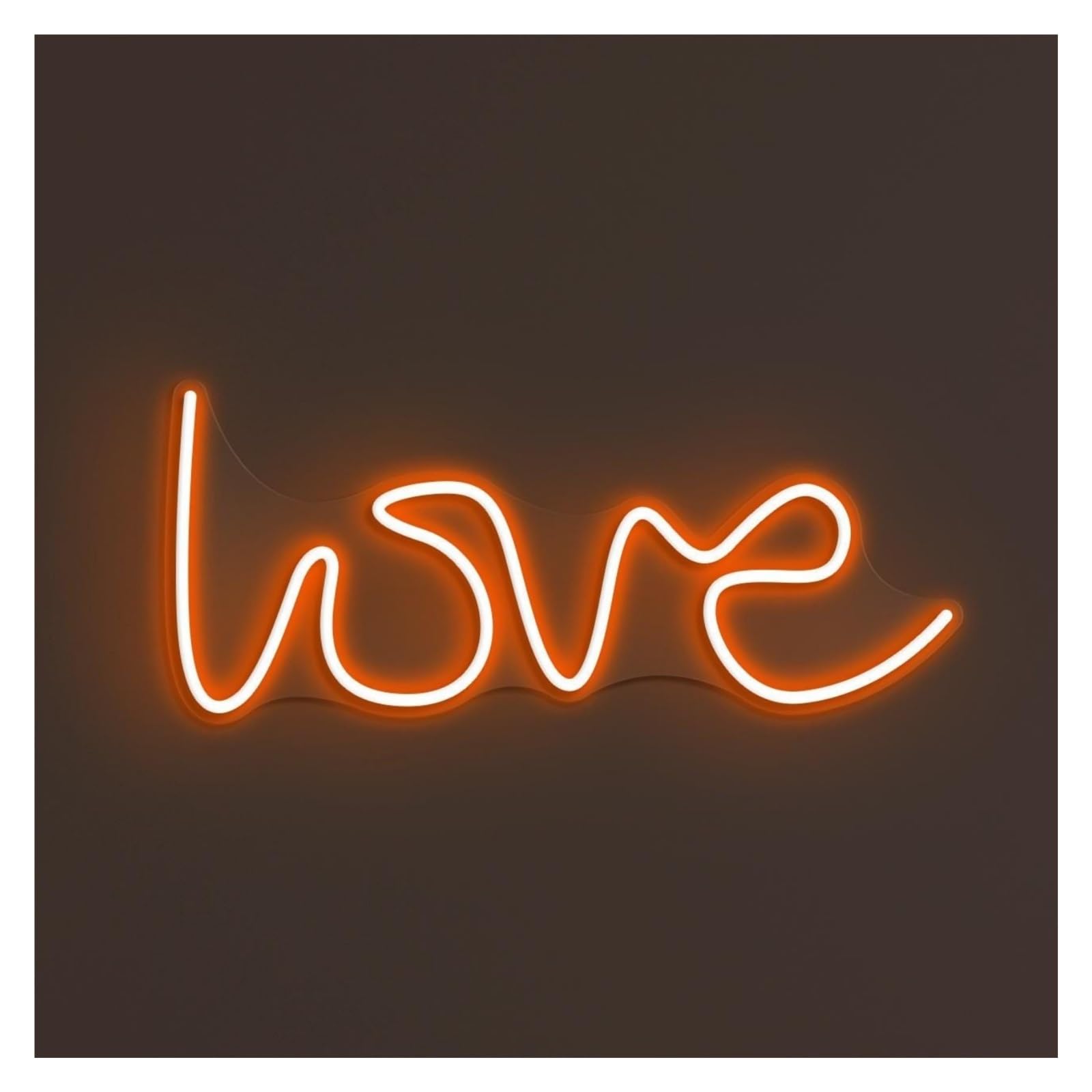Hanging Art Neon Signs Love Neon Sign, Suitable For Cafe Bedroom Decor With Brightness Adjustable 38cm(Orange)