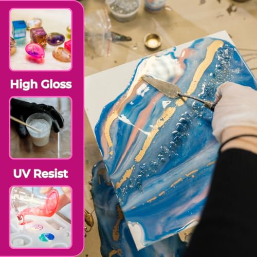 Image of Oytra 3 1 Casting Resin Liquid Deep Pour Hardener High Gloss Ultra Crystal Clear DIY Craft for River Tabletops (12 Kg)