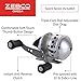 Zebco Omega Spincast Fishing Reel, Size 30 Reel, Changeable Right or Left-Hand Retrieve, Pre-Spooled with 10-Pound Zebco Fishing Line, Aluminum and Double Anodized Front Cover, Silver
