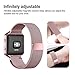 Andyou Fitbit Blaze Band with Frame, Stainless Steel Replacement Adjustable Band with Metal Frame for Fitbit Blaze Women Men,Rose Pink Small