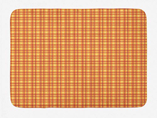 KLR6SYUI-T Alfombra de baño de celosía con patrón de diseño Vibrante Antideslizante (40 x 60 cm) en Tonos Naranjas