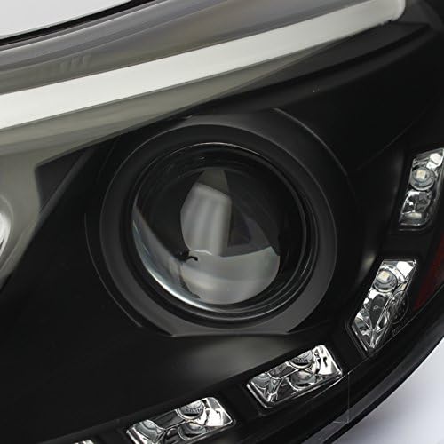 AKKON - For Ford Focus Black Bezel DRL Daylight LED Strip w/LED Design Projector Headlights Front Lamps Pair