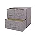 YINGGG Boîte de rangement en tissu Bacs de rangement avec poignée Organisateur de tiroir avec couvercle Bacs de rangement pliants Boîte pour chaussettes, sous-vêtements, 1 big + 2 small drawers