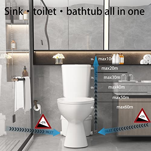 Image of SUPERFLO 19 Inch Macerating Toilet System 600W Upflush Toilet for Basement
