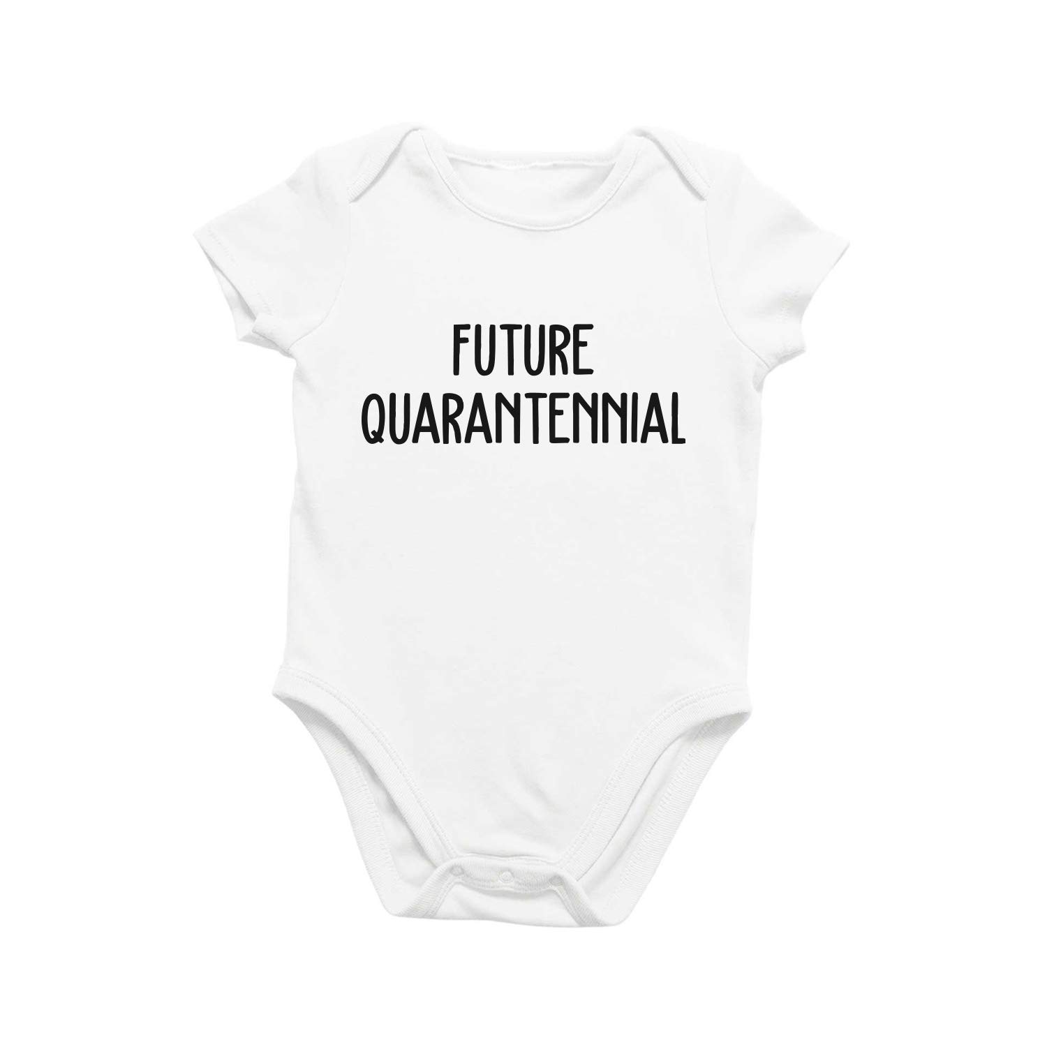 Onesie Organic Baby One Piece Short Sleeve Cute Bodysuit, 0-12 Months - Future Quarantennial