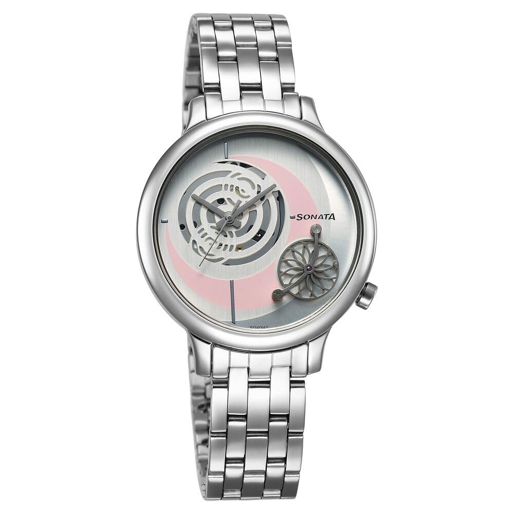Sonata Unveil Quartz Analog Silver Dial Metal Strap Watch for Women-8190SM03 (B0CRHPS3S1) Amazon Price History, Amazon Price Tracker