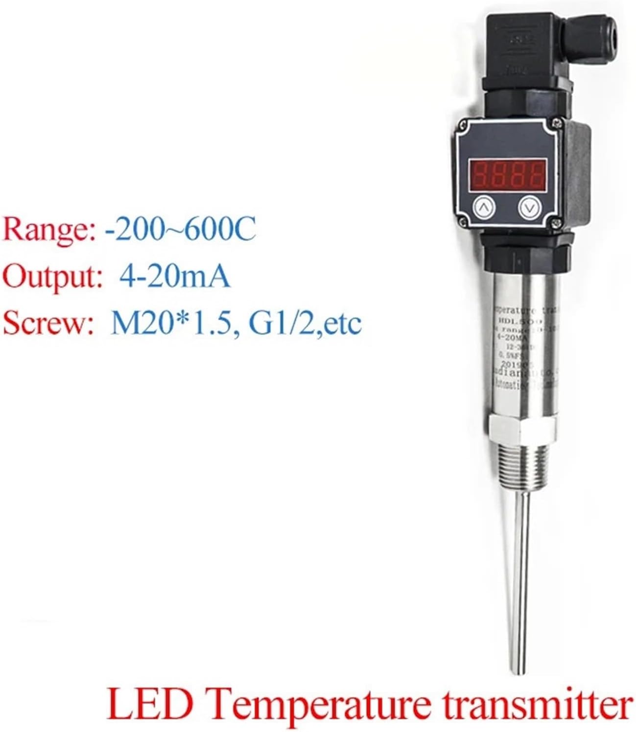 0-300 Deg.C High Temperature 4-20mA Pt100 Temperature Transmitter for Boler Water(-50-100 LED 4-20mA)