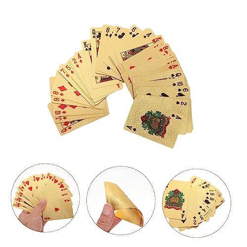 Milisten Pokerkarten Gold PVC Langlebig Kartenspiel Für Party Unterhaltung Reise Tischspiel – Bild 7