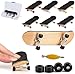 QNFY Finger Skateboard, Mini Fingerboard DIY Assemblare Mini Skateboard con Le Dita Giocattolo Skatepark per Bambini Compleanno Regalo di Natale (Nero)