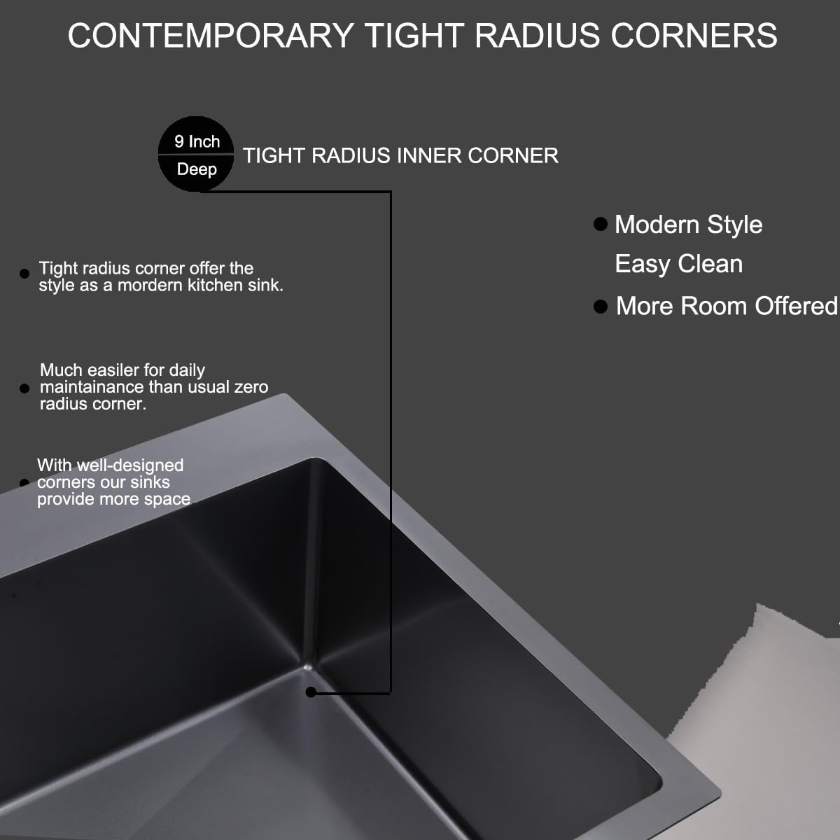 Black 30x18 In Drop In Kitchen Sink-Stainless Steel Topount Odern