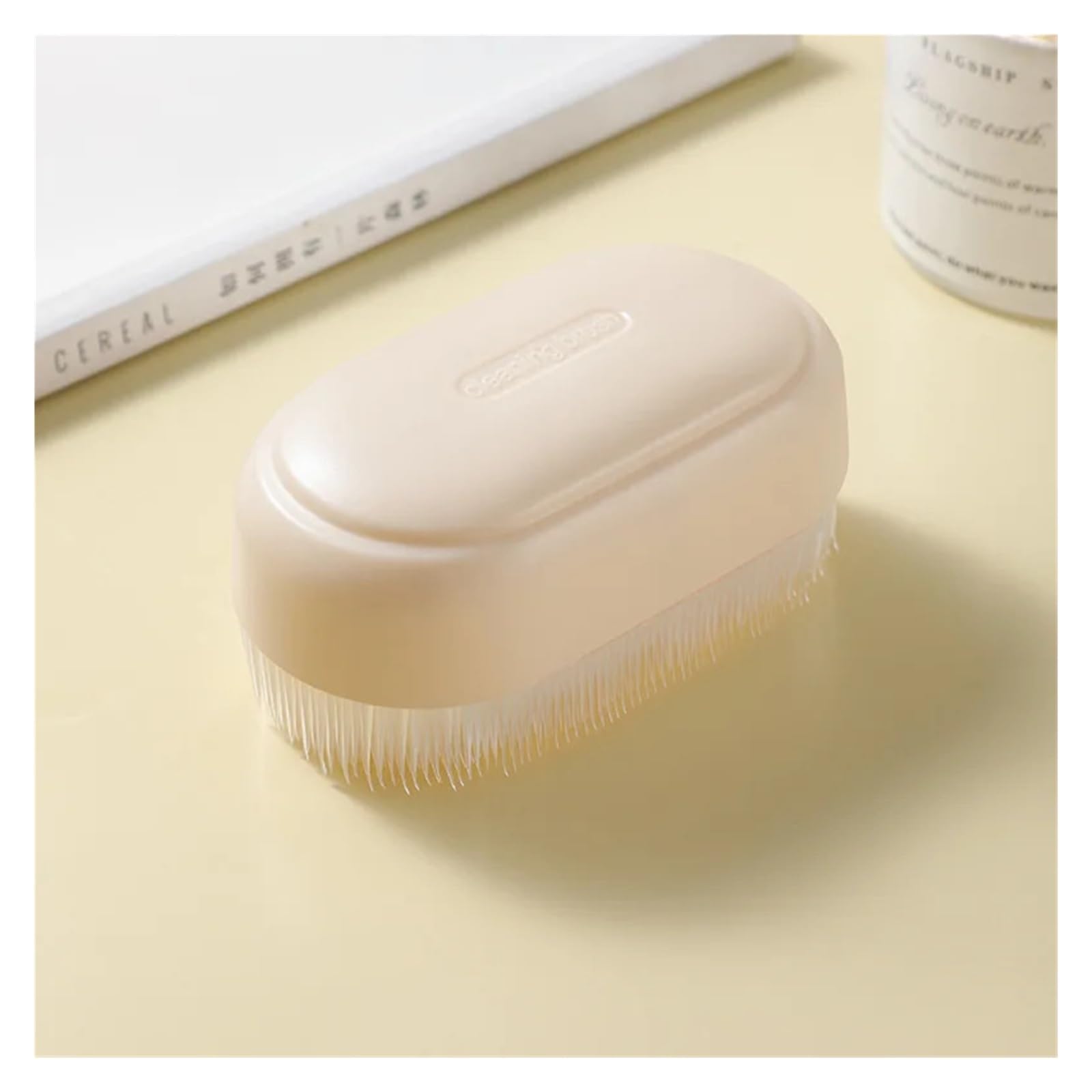 Multifunctional clothing cleaning brush, home laundry brush, special soft bristle brush for shoes, simple home laundry cleaning tool(Off white)