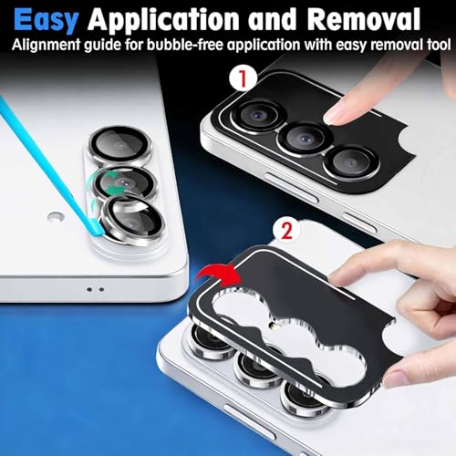 Image of Lensarmor Compatible with Samsung Galaxy S26 Plus /S26 White Camera Lens Protector (1 Pack) - Premium 9H Glass, Military-Grade Protection, Ultra-Clear Transparency & Case-Friendly Design