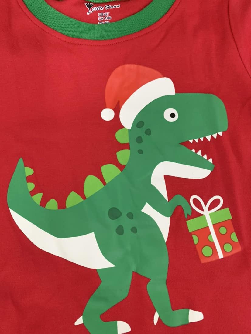 Little Hand Little Boy Long Sleeve Christmas Pajamas Set Cotton Reindeer Pjs Kids Holiday Santa Clothes for Toddler 2-7 Years - Image 3