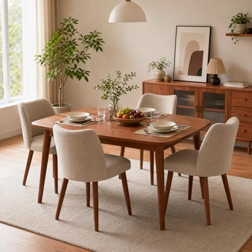 GarveeHome Wooden Dining Chairs Set of 4, Upholstered Mid Century...