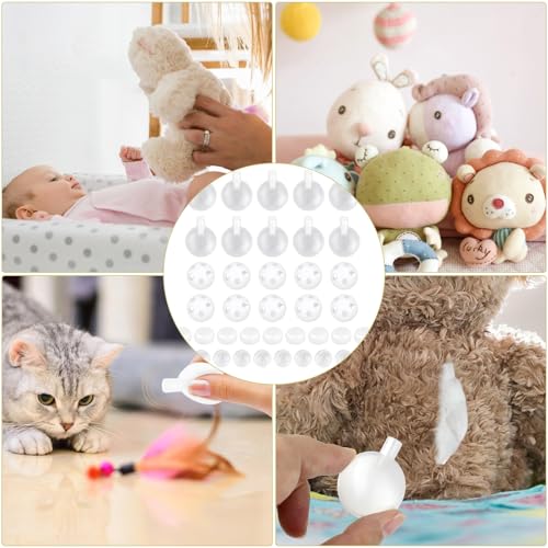 SHUOHONG 40 Stück Knisterfolie zum Einnähen, Set Rasseldosen Rasseln zum Einnähen, Niedlich Squealer Spielzeug Rassel Baby, Rasseleier, Oball Rassel für Hund Haustier Baby Spielzeug Noise Maker