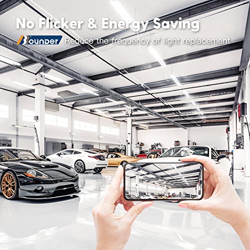 Image of BBOUNDER 2FT LED Shop Light Fixture, Super Bright 2200LM, Cool Daylight White 6500K, Ceiling or Hanging Mount, Durable Garage Shop Lighting for Warehouse, Workbench, Basement, and Business Use, White