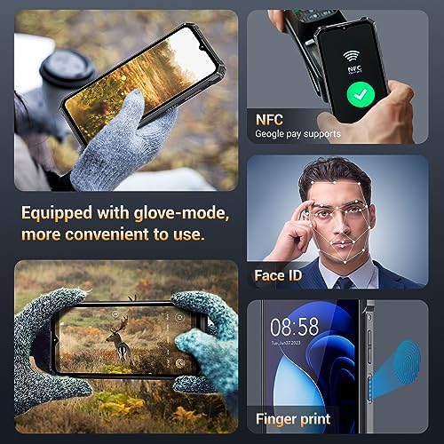 OUKITEL WP28 Rugged Smartphone 2023-15GB + 256GB, 10600mAh Battery Android 13 Rugged Phones with 48MP Camera, 6.52" Mobile Phones, IP68/69K Waterproof Phone Unlocked, 4G Dual SIM, NFC/GPS/OTG
