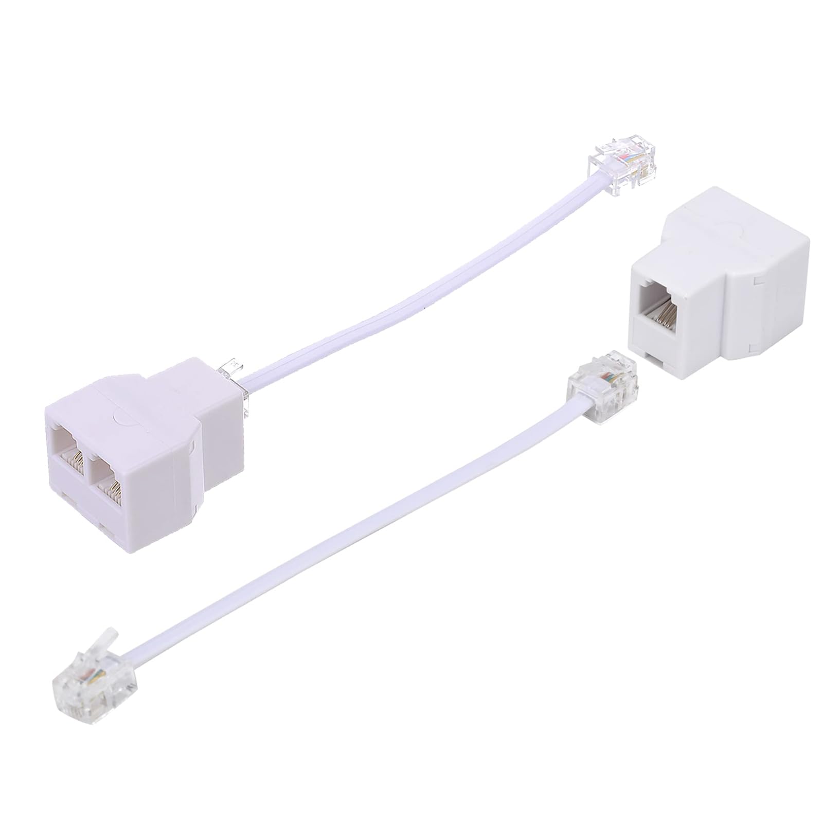 Duplicateur De Ligne Téléphonique RJ11 - 1 Entrée, 2 Sorties, Avec Câble, Pour Téléphone Fixe Ou Modem