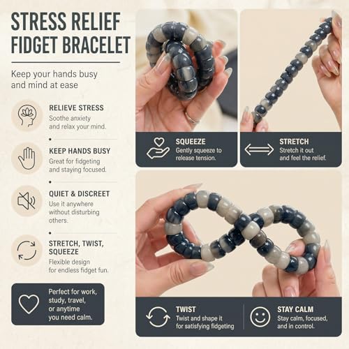 Image of Frodete Bodhi Fidget Bracelet Seed Stretch Anxiety Relief Healing Jewelry