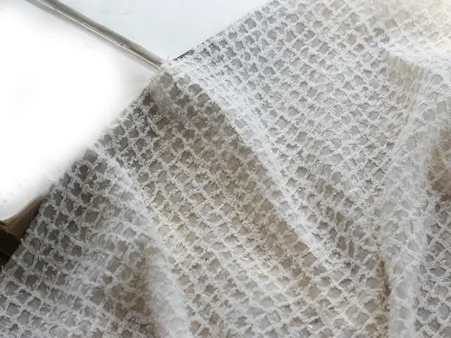 Chiffon-Stoff halbtransparent Jacquard kariert 150 cm breit 1/2/3 m lang grün Meterware Chiffon-Stoff zum Selbermachen Schals Basteln