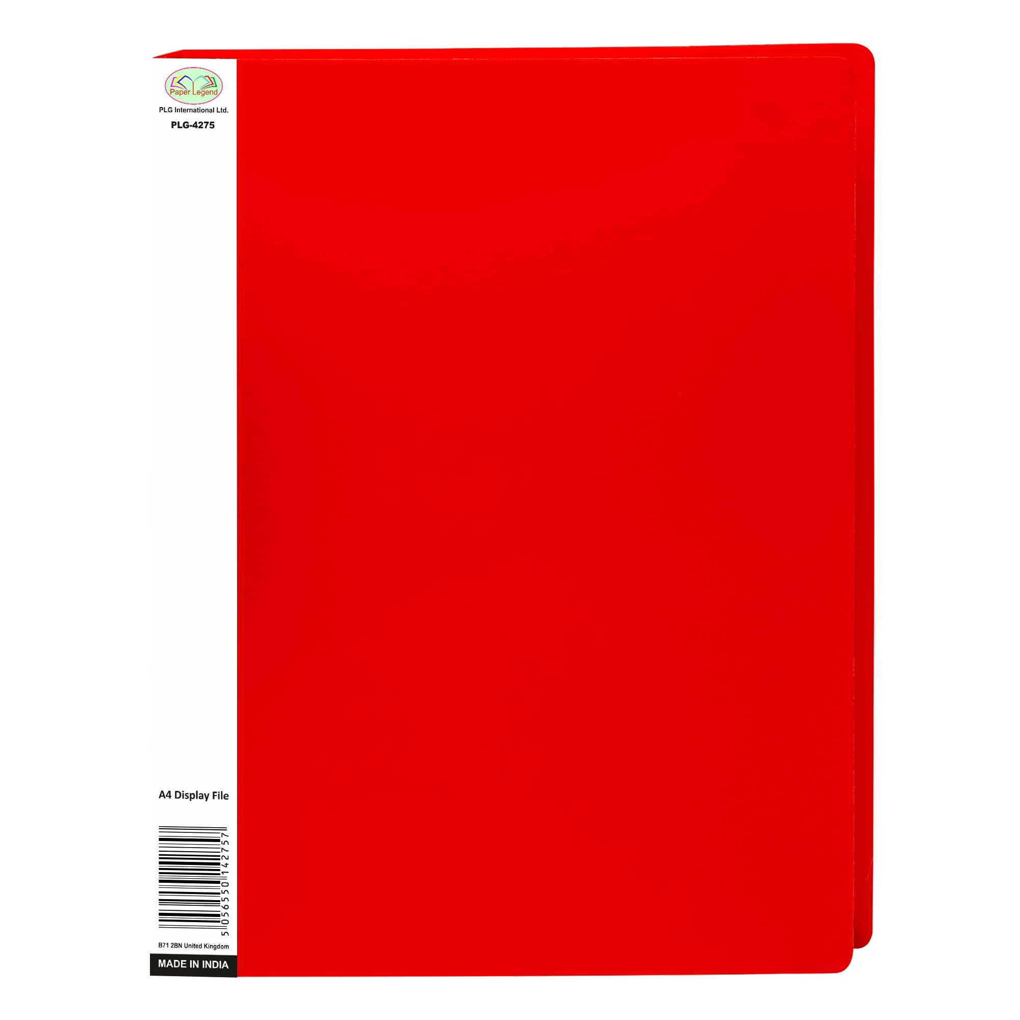 1 File X A4 Display Book Folder A4 40 Pockets Presentation Project Folders Soft Cover Book Folder Folio for Reports, Documents, Music Sheets, Artwork, School Projects, Clippings - Red