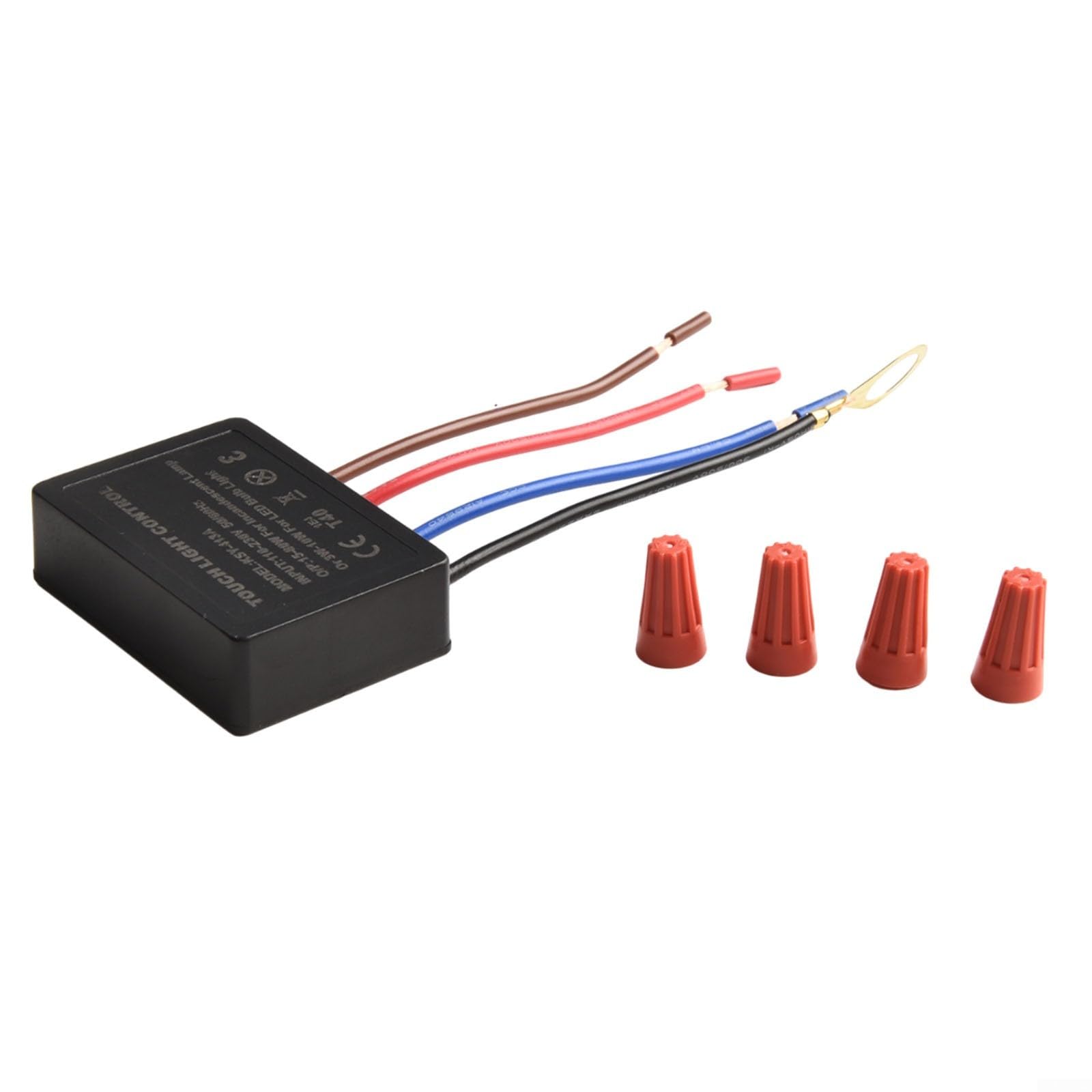 3-Way Touch Dimmer Switch Control Module for Incandescent Lamps, 15-80W, 220-240V, Black