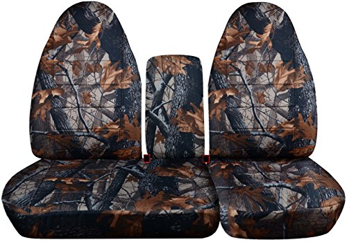 Totally Covers Compatible with 1997-2000 Ford F-150 Camo Truck Seat Covers (Front 40/60 Split Bench) with Opening Center Console/Solid Armrest: Gray Tree Camouflage (16 Prints) F-Series F150