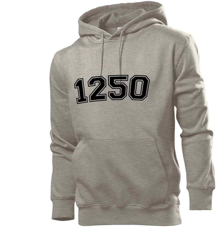 1250 męska bluza z kapturem rozpinana, szary, S