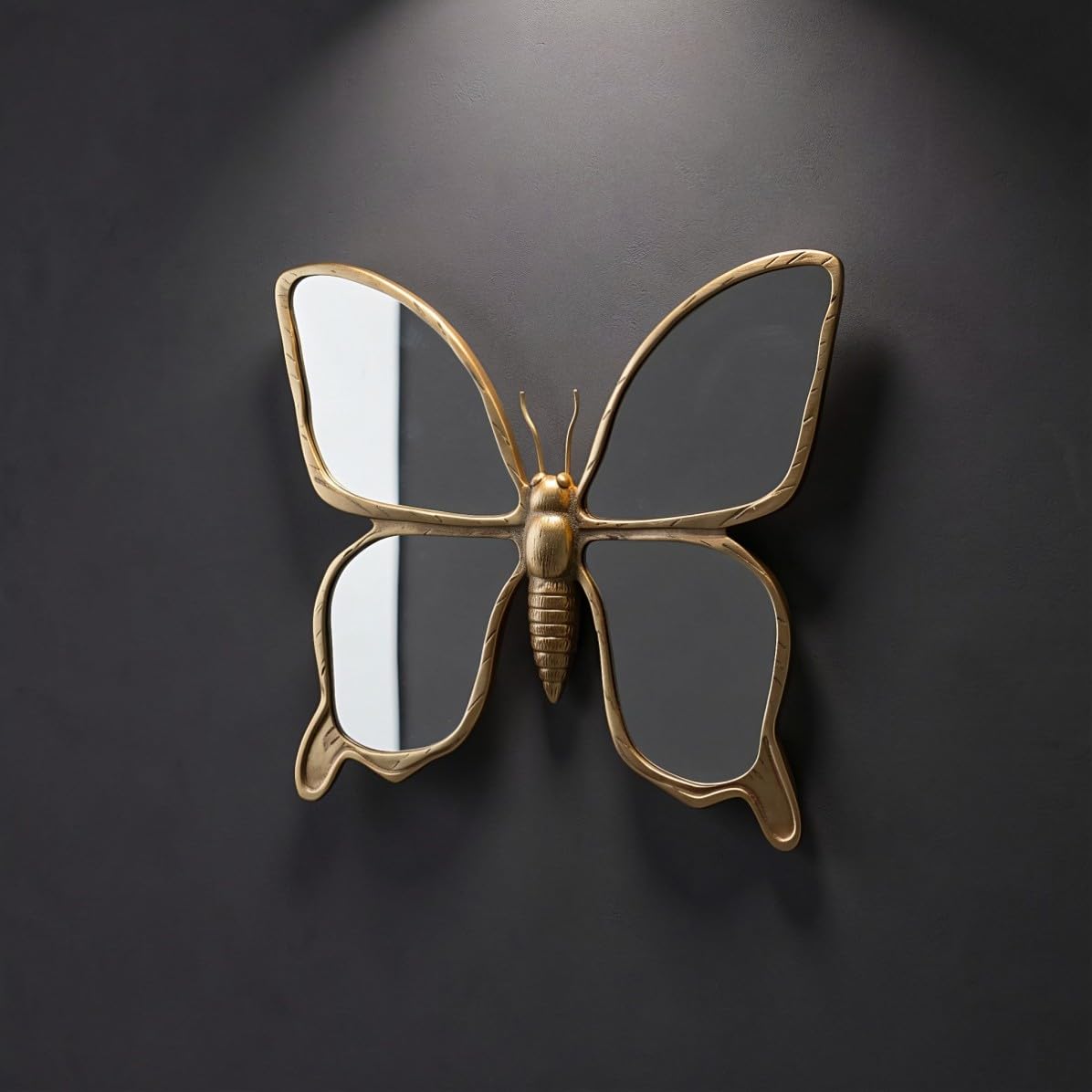 2 Pièces Miroir Mural Décoratif Résine Acrylique Dorée