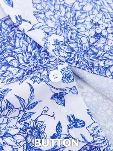 Image of Yoimira Hawaiian Shirts for Men, Print Mens Casual Short Sleeve Button Down Shirts Floral Aloha Beach Shirt