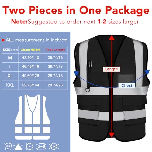 Image of XPCARE Reflective Safety Vests For Women Men, High Visibility Security Vest Pockets and Zipper Front Construction Work Vest