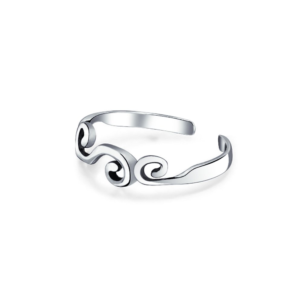 Set di Due Elefanti Fortunati con Proboscide in Su & Anello a Spirale Aperta Filigrana Midi Celtica per Donne e Ragazze in Argento Sterling .925 Ossidato Regolabile