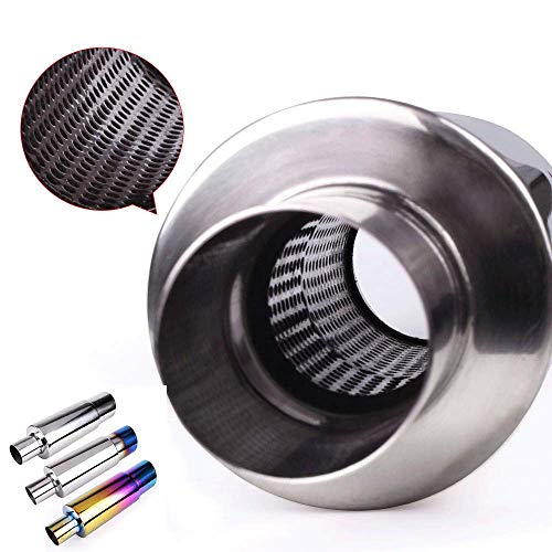 Image of Exhaust Muffler,Universal Stainless Steel Exhaust Burnt Tip,14.8 inches Length,2 inches Inlet 3 inches Outlet,Blue
