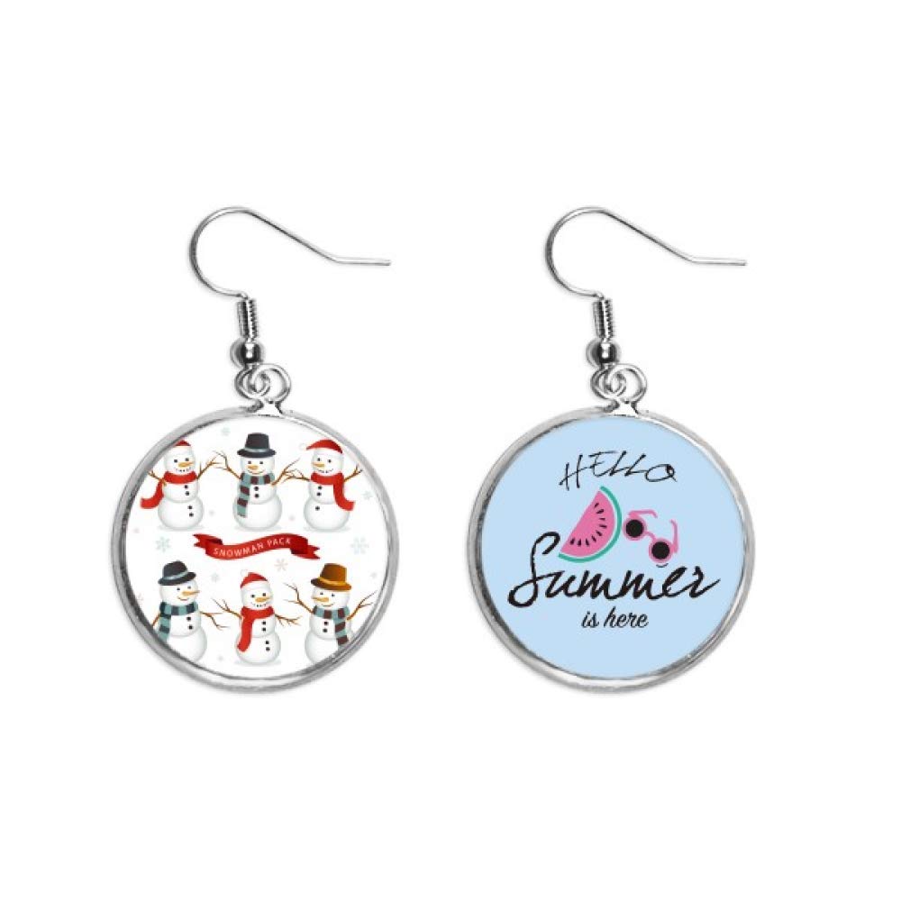 Pendientes de sandía con copo de nieve en diseño divertido para el lóbulo 5
