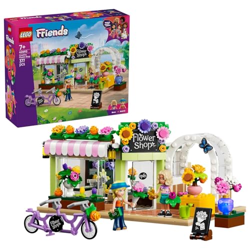 LEGO Friends Creative Flower Shop Toy - Miniature incl. Artificial Flowers Bouquets 2 Mini Dolls Bike & Accessories - Birthday Gift for 7+ Year Old Girls - 42693