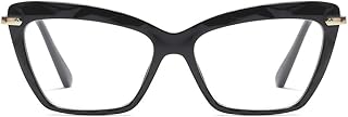 Womens Cat Eye Reading Glasses Fashion Crystal Eyewear Frame (Black,1.5)