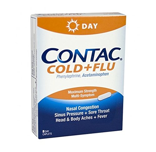 Contac Cold + Flu Day, 8 Caplets (Pack of 12)