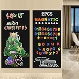 Laepow 2 Pcs Magnetic Chalkboard Contact Paper 40" x 18" Self Adhesive Chalk Board Wallpaper with 12